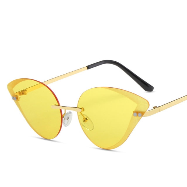 Calanovella Rimless Sunglasses Women Men Luxury Brand Designer Sun Glasses Cat Eye Vintage Fashion Framless Shades Retro Eyewear UV400