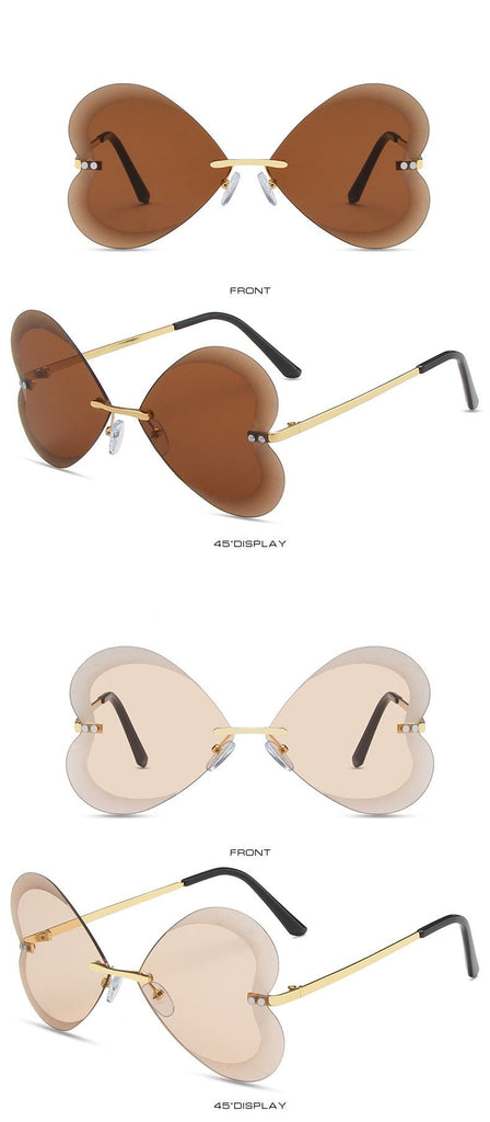 Calanovella Heart Shaped Sunglasses Women Men Luxury Brand Designer