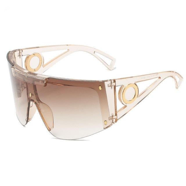 Calanovella Fashion One Piece Oversized Shield Sunglasses UV400