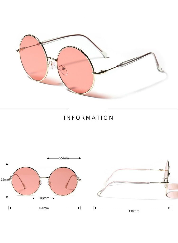 Calanovella Round Sunglasses Vintage Classic Design Fashion Eyewear