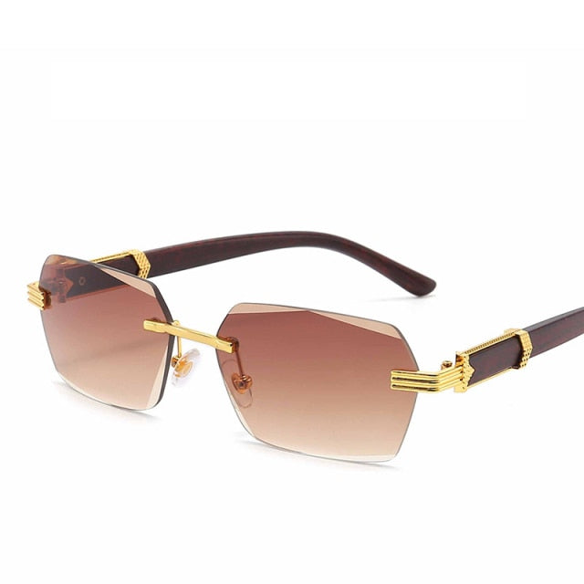 Calanovella Rectangle Sunglasses Women Men Rimless Vintage Eyeglasses Luxury Brand Designer Sun Glasses Framless Shades Retro Eyewear UV400