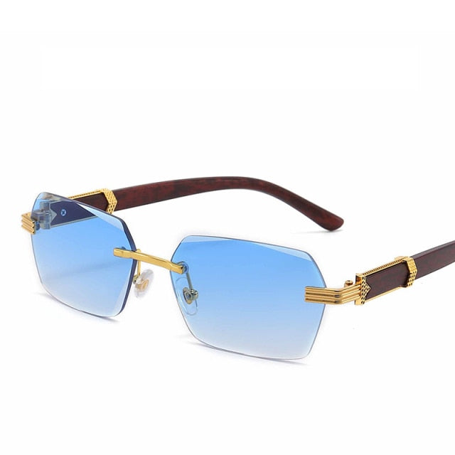 Calanovella Rectangle Sunglasses Women Men Rimless Vintage Eyeglasses Luxury Brand Designer Sun Glasses Framless Shades Retro Eyewear UV400