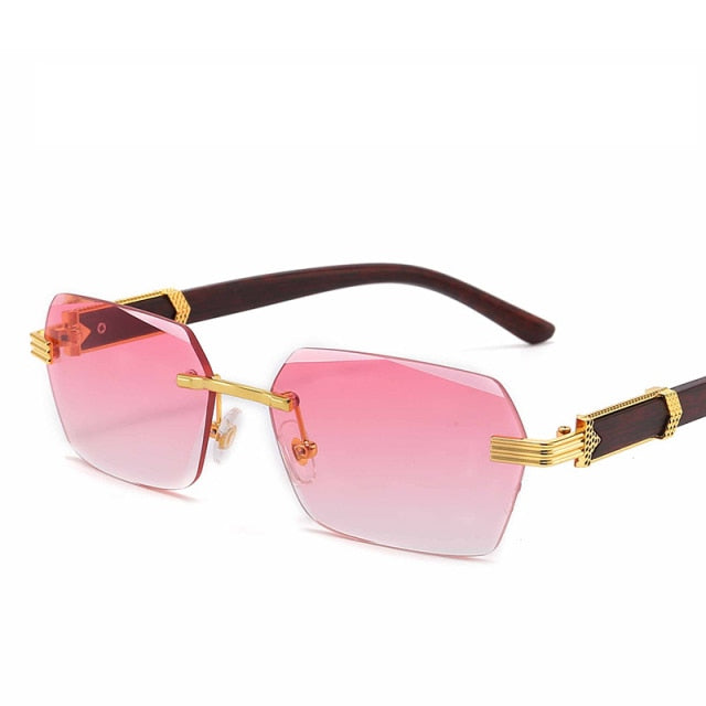 Calanovella Rectangle Sunglasses Women Men Rimless Vintage Eyeglasses Luxury Brand Designer Sun Glasses Framless Shades Retro Eyewear UV400