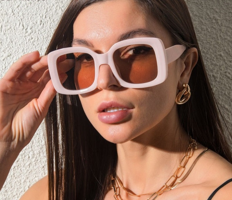 Calanovella Fashion Square Women Sunglasses Rectangle Small Frames Sun