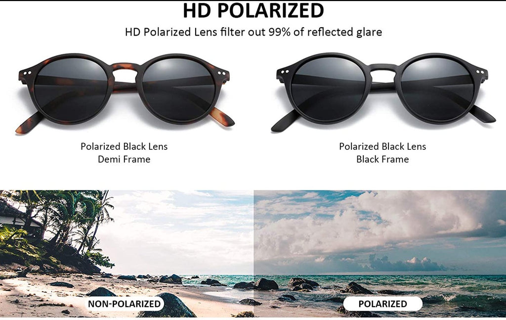 Calanovella Retro Polarized Sunglasses for Men Vintage Round and