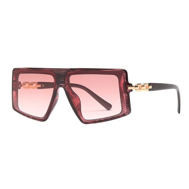 Calanovella One Piece Square Sunglasses Women Men Retro Sun Glasses