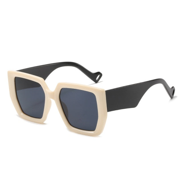 Calanovella Vintage Wide Leg Square Sunglasses Men Luxury Brand