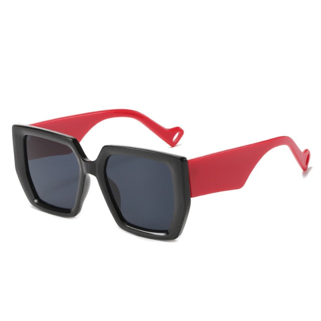 Calanovella Vintage Wide Leg Square Sunglasses Men Luxury Brand Designer Big Frame Gradient Sun Glasses Women Red Black Shades UV400
