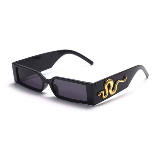 Calanovella Steampunk Rectangle Sunglasses Men Vintage Small Square