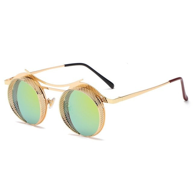 Calanovella Round Steampunk Sunglasses Men Women Punk Sun Glasses