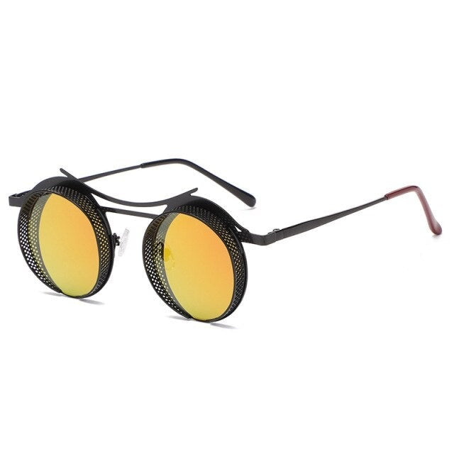 Calanovella Round Steampunk Sunglasses Men Women Punk Sun Glasses