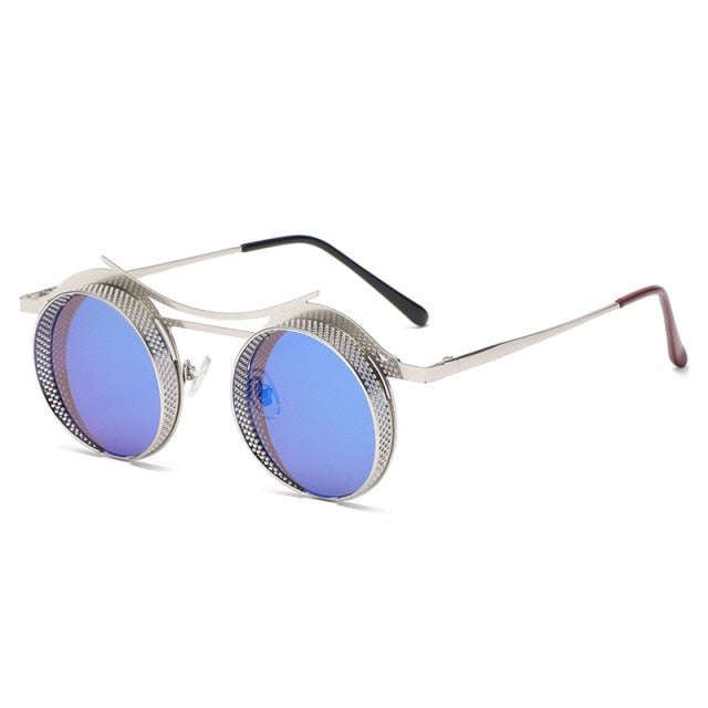 Calanovella Round Steampunk Sunglasses Men Women Punk Sun Glasses