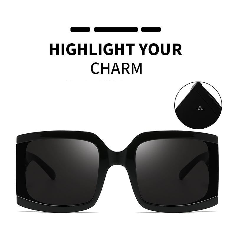 Calanovella Chunky Wide Arm Oversized Square Sunglasses UV400