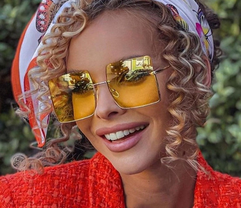 Calanovella Half Frame Sunglasses Women Luxury Brand Designer Oversized Square Shades Men UV400 Vintage Glasses Fashion Eyewear Gafas De Sol