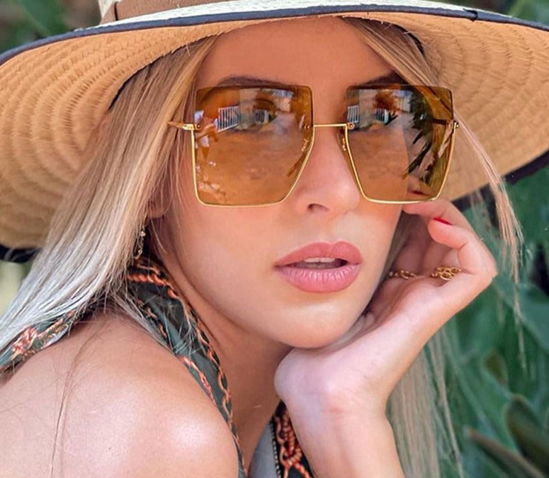 Calanovella Half Frame Sunglasses Women Luxury Brand Designer