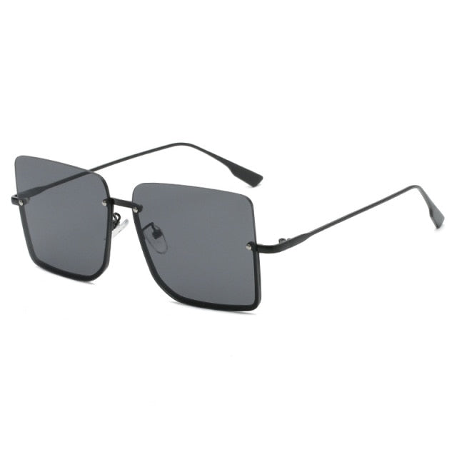 Calanovella Half Frame Sunglasses Women Luxury Brand Designer Oversized Square Shades Men UV400 Vintage Glasses Fashion Eyewear Gafas De Sol