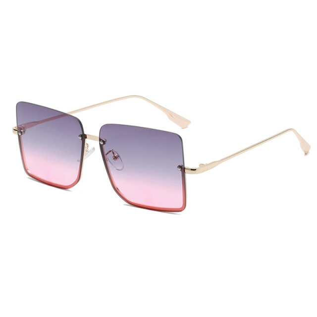 Calanovella Half Frame Sunglasses Women Luxury Brand Designer Oversized Square Shades Men UV400 Vintage Glasses Fashion Eyewear Gafas De Sol