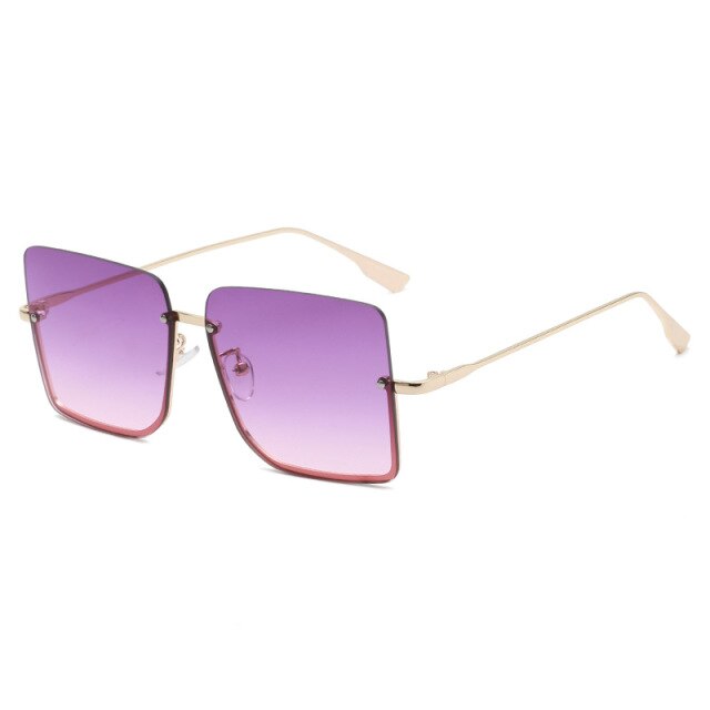 Calanovella Half Frame Sunglasses Women Luxury Brand Designer Oversized Square Shades Men UV400 Vintage Glasses Fashion Eyewear Gafas De Sol