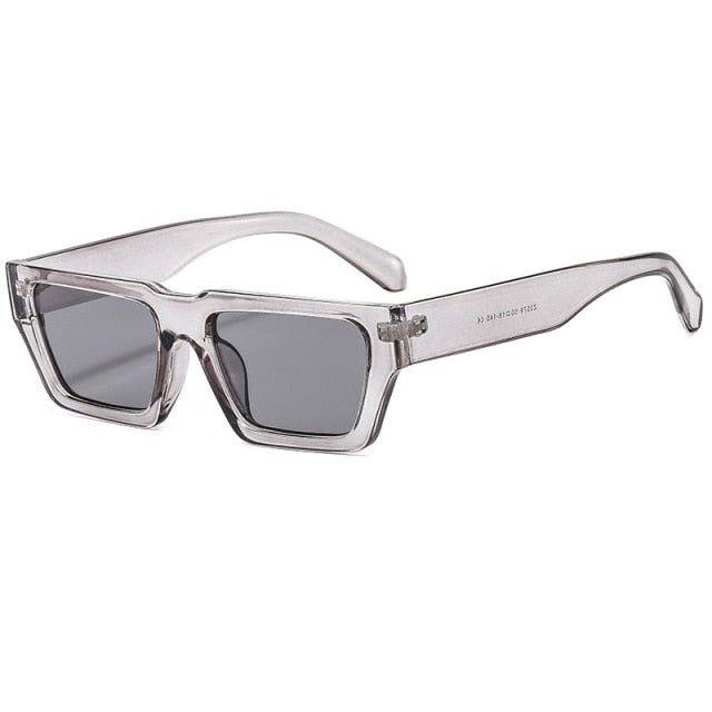 Calanovella Small Rectangle Jelly Gray Sunglasses Women Fashion Shades UV400 Retro Square Leopard Men Sun Glasses Punk Eyewear