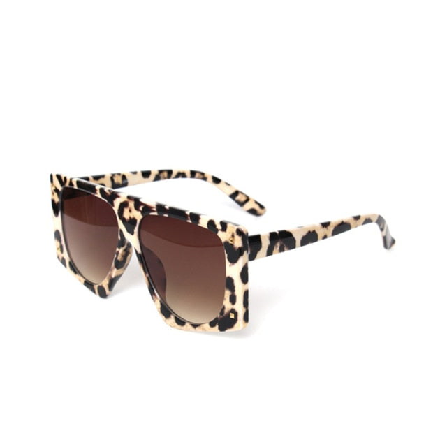 Calanovella Punk Leopard Sunglasses Women Oversized Sun Glasses Men