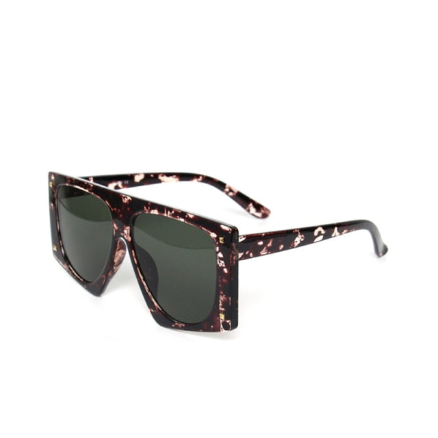 Calanovella Punk Leopard Sunglasses Women Oversized Sun Glasses Men