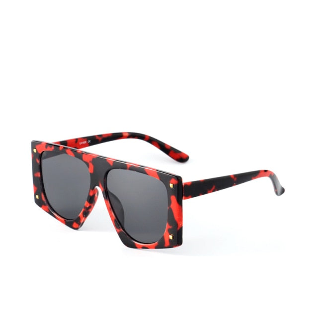 Calanovella Punk Leopard Sunglasses Women Oversized Sun Glasses Men
