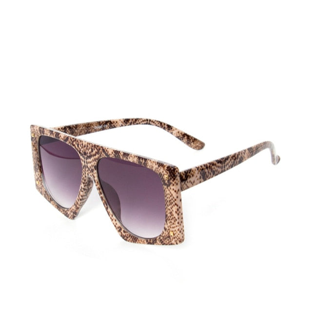 Calanovella Punk Leopard Sunglasses Women Oversized Sun Glasses Men