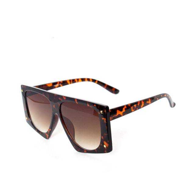 Calanovella Punk Leopard Sunglasses Women Oversized Sun Glasses Men