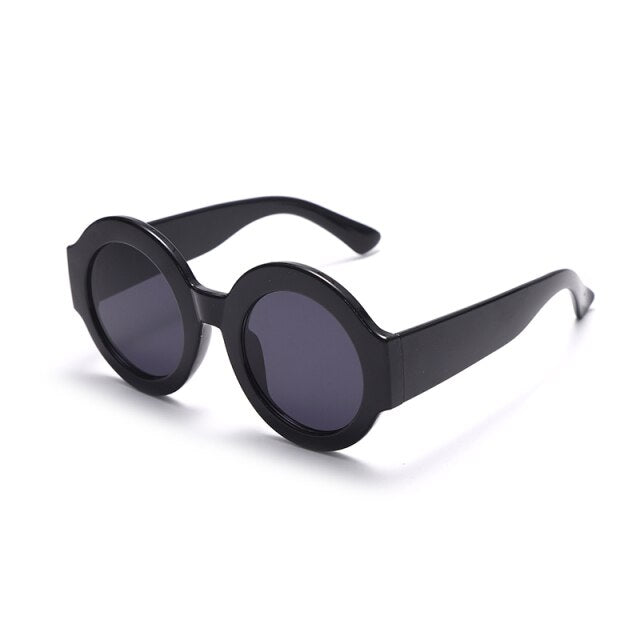 Calanovella New Round Sunglasses Women Punk Oversized Sun Glasses Men UV400 Shades Ladies Printed Bicolor Fashion Eyewear Gafas De Sol