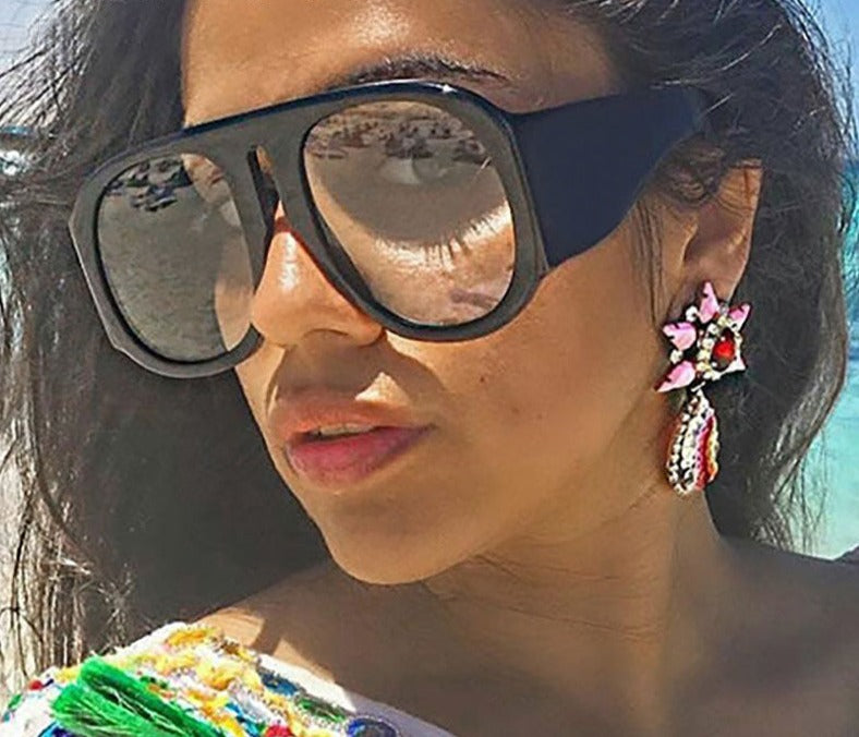 Calanovella Oversized Round Sunglasses Women Brand Designer Trending Men Gradient Glasses UV400