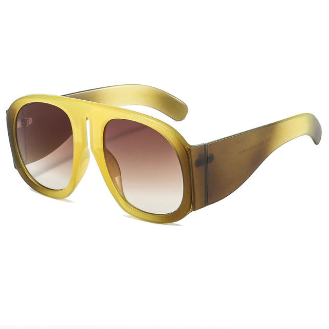 Calanovella Oversized Round Sunglasses Women Brand Designer Trending Men Gradient Glasses UV400