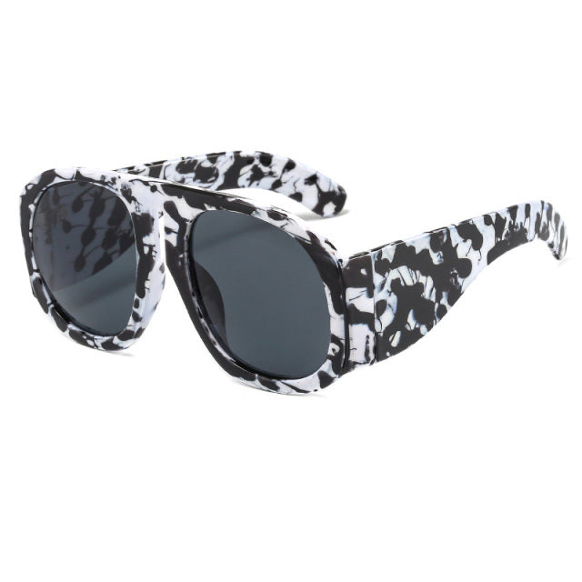 Calanovella Oversized Round Sunglasses Women Brand Designer Trending Men Gradient Glasses UV400