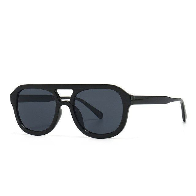 Calanovella Vintage Retro Round Sunglasses Double Bridges Fashion Jelly Color Eyewear Trending Leopard Tea Sun Glasses Shades UV400