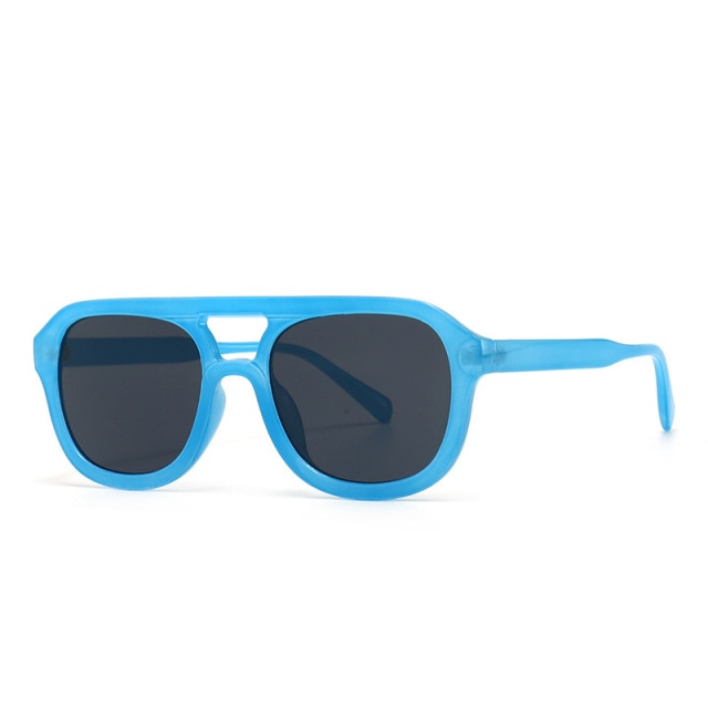 Calanovella Vintage Retro Round Sunglasses Double Bridges Fashion Jelly Color Eyewear Trending Leopard Tea Sun Glasses Shades UV400