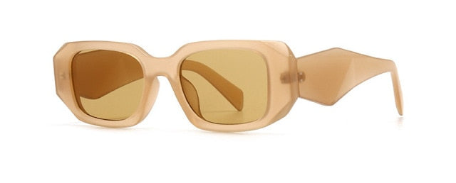 Calanovella Women Vintage Sunglasses Brand Designer Ladies Irregular Square Sun Glasses Men UV400 Protection Outdoor Shades Eyewear
