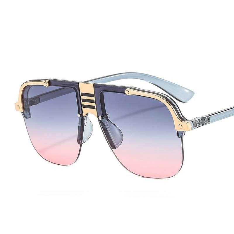 Calanovella Oversized Punk Sunglasses Women Gradient Rimless Sun