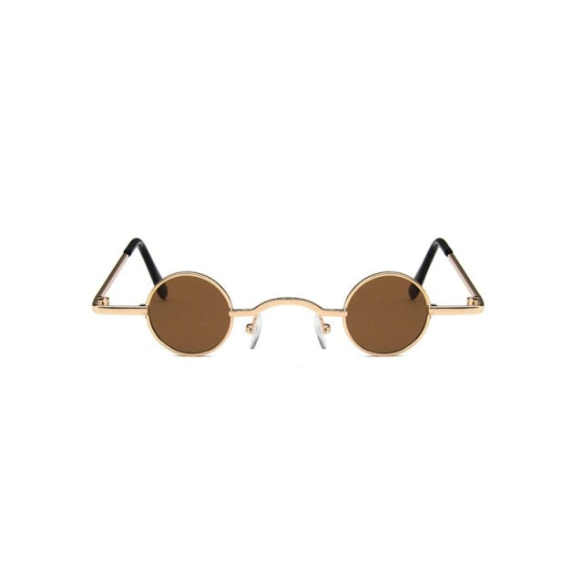 Calanovella Steampunk Round Sunglasses Women Mirror Vintage Sunglasses Men Small Frames Retro Sunglasses Brand Designer Glasses Eyewear