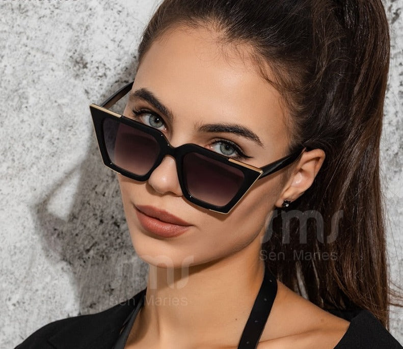 Calanovella New Oversized Sunglasses Women Vintage Square Sun Glasses