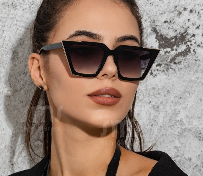 Calanovella New Oversized Sunglasses Women Vintage Square Sun Glasses