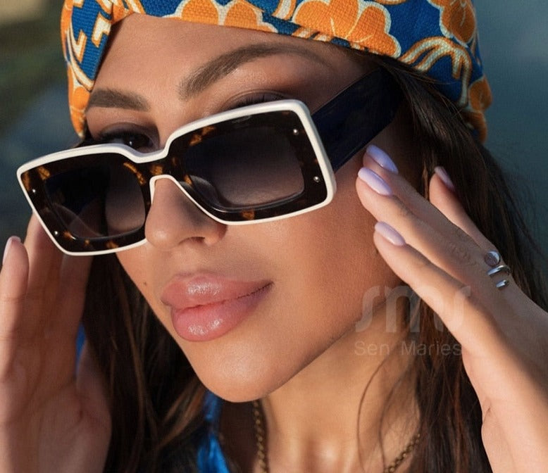 Calanovella Rectangle Sunglasses Women Luxury Brand Designer