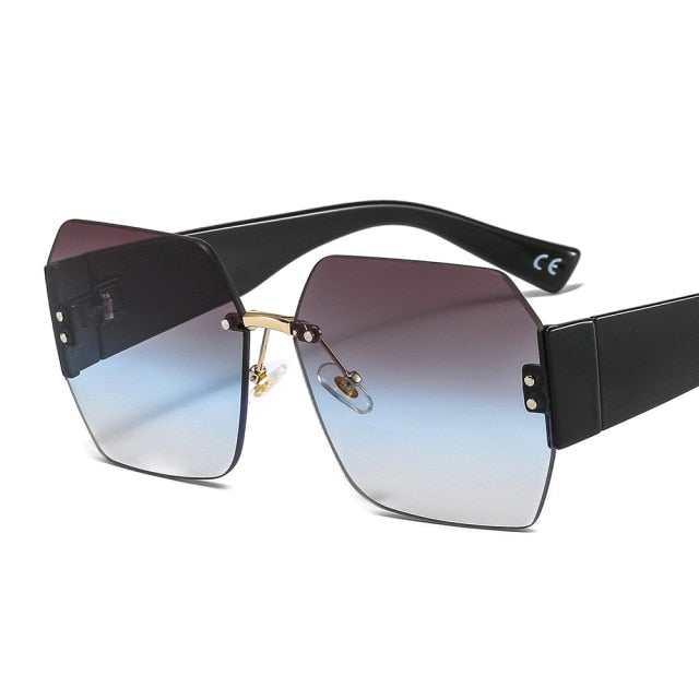 Calanovella Vintage Rimless Sunglasses Women Men Retro Sun Glasses Women Square Eyeglasses Oversized Shades Eyewear Small Shades UV400