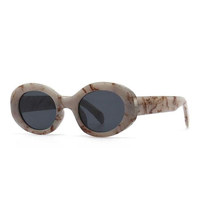 Calanovella Oval Vintage Sunglasses Women Men Retro Eyeglasses Luxury Brand Designer Sun Glasses Framless Shades Classic Eyewear UV400