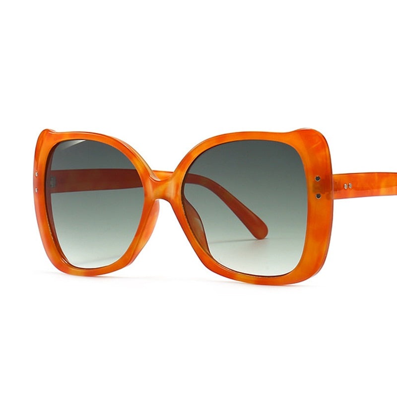 Calanovella New Oversized Square Sunglasses Women Luxury Rivet Vintage