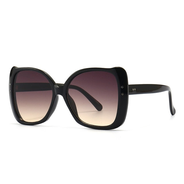 Calanovella New Oversized Square Sunglasses Women Luxury Rivet Vintage
