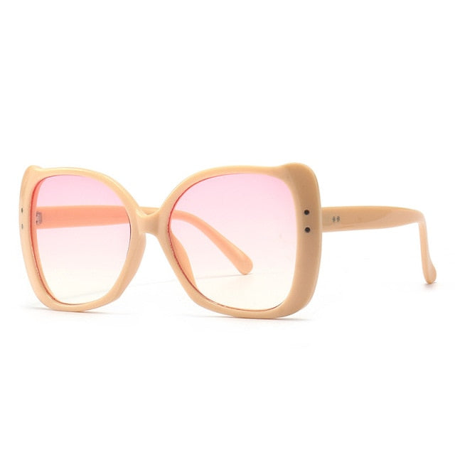 Calanovella New Oversized Square Sunglasses Women Luxury Rivet Vintage