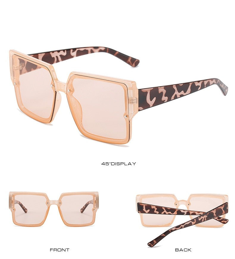 Calanovella Oversized Square Sunglasses Women Brand Designer Tinted