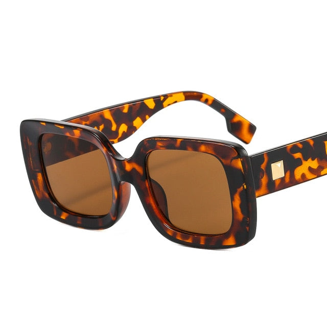 Calanovella Vintage Square Sunglasses Women Tinted Sun Glasses Men