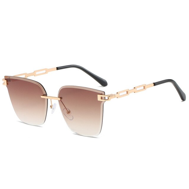 Calanovella New Rimless Sunglasses Women Oversized Punk Square Sun