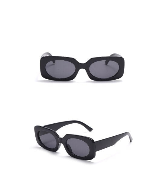 Calanovella Retro Rectangle Sunglasses Women Men Vintage Sun Glasses UV400 Goggle Shades Oval Lens Eyewear Gafas De Sol