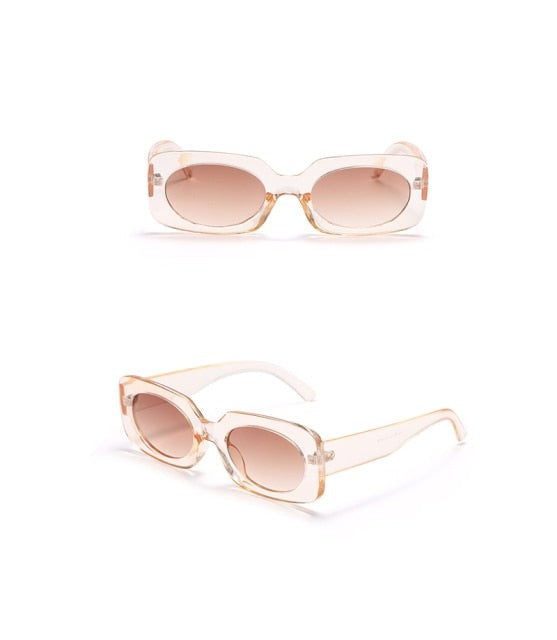 Calanovella Retro Rectangle Sunglasses Women Men Vintage Sun Glasses